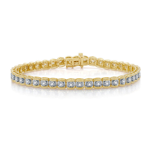 1/2 Cttw Diamond Gold over Silver Bracelet