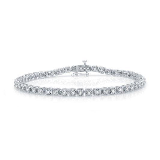 1 Cttw Diamond Sterling Silver Bracelet