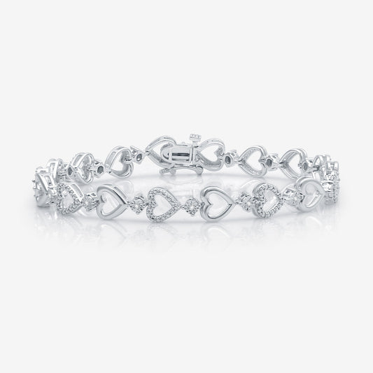 1/10 Cttw Diamond Sterling Silver Bracelet