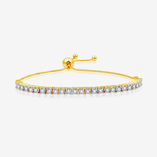 1/2Cttw Diamond Bolo Gold Sterling Silver Bracelet