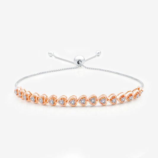 1/10 Cttw Diamond Heart Bolo Bracelet ROS