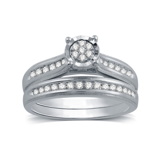 1/4 Cttw Diamond Bridal Ring in Silver - Size 7