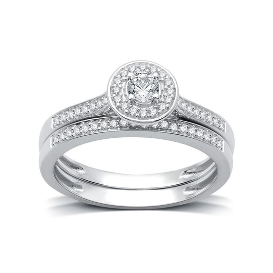 3/8 Cttw Diamond Round Bridal Set in Silver-Size 7