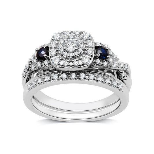 1/2 Cttw Diamond Round Bridal Set in Silver-Size 7