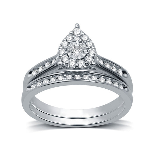 3/8 Cttw Diamond Bridal Set in Silver-Size 7