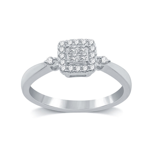 1/4 Cttw Princess Diamond Bridal Ring - Size 7