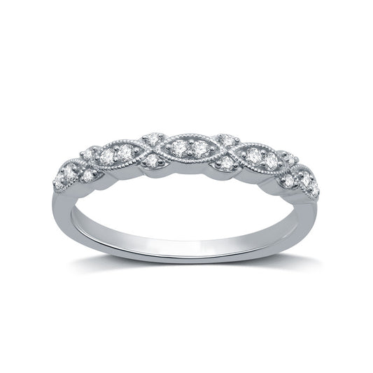 1/6 Cttw Lab Grown Diamond and Sterling Silver Ring - Size 7