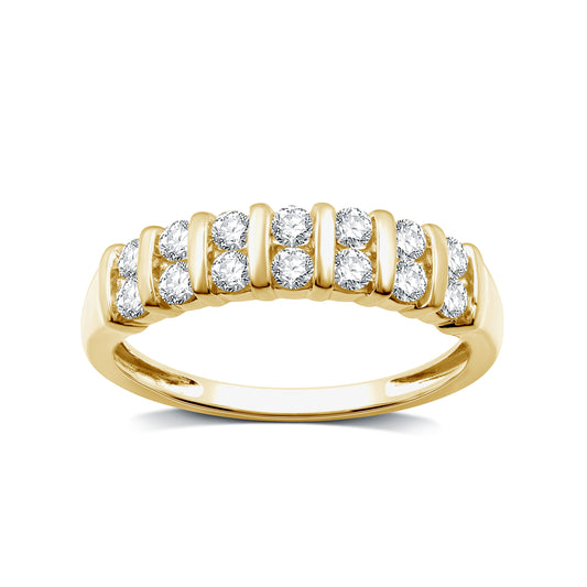 1/2 Cttw Lab Grown Diamond in Gold over Silver Ring - Size 7