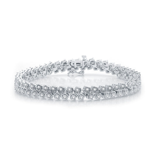 1 Cttw Lab-Grown Diamond Double-Row Bracelet