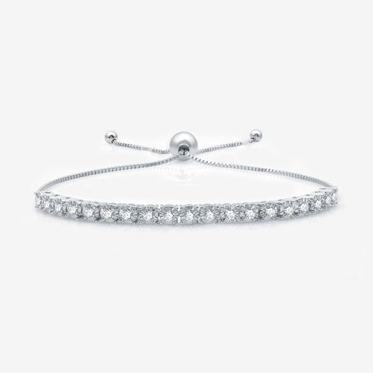 1Cttw LabGrown Diamond Bolo Bracelet Miracle Plate