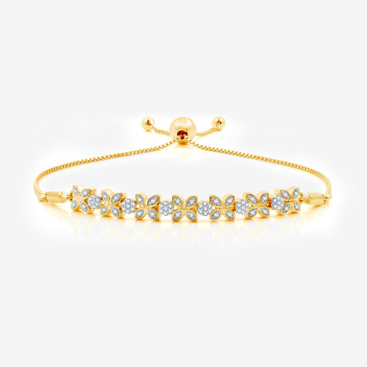 1/4 Cttw Lab Grown Diamond in Gold over Silver Bolo Bracelet