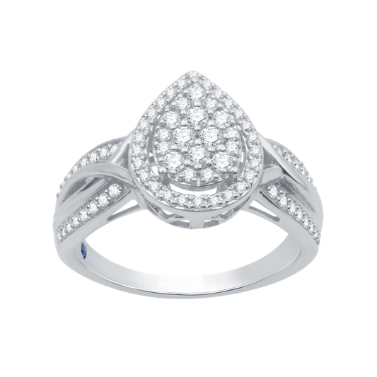 1/2 Cttw Lab-Grown Pear Shaped Diamond Ring