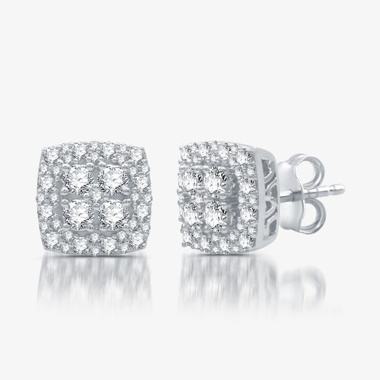 1 Cttw Lab-Grown Diamond Pricess Style Earrings