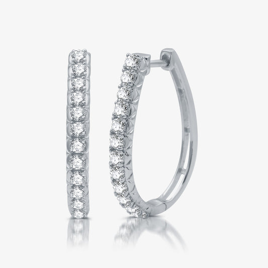 1 Cttw Lab-Grown Diamond Channel set Hoop Earrings