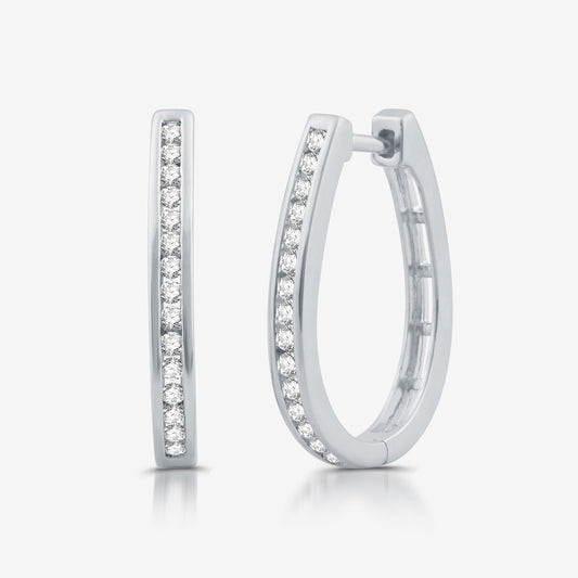 1/2 Cttw Lab-Grown Diamond Hoop Earrings