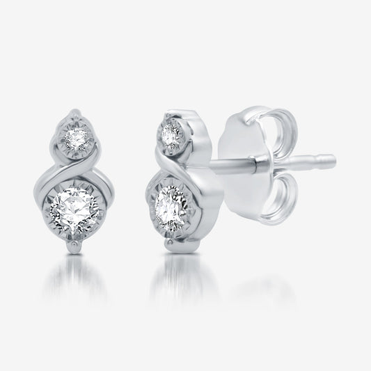 1/8 Cttw Lab-Grown Diamond Pear shaped Earrings