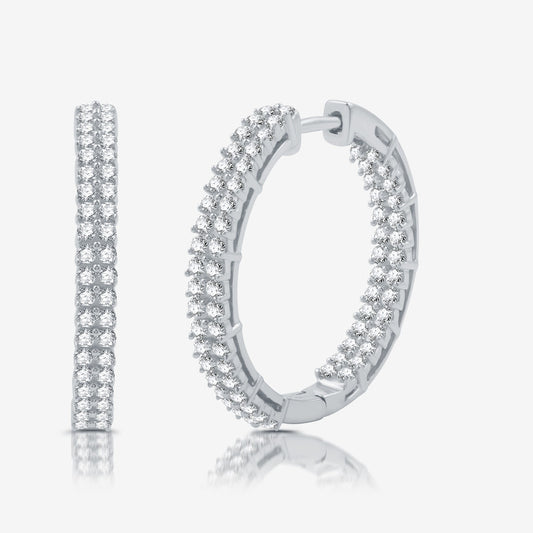 1/2 Cttw Lab-Grown Diamond Double Row Earrings