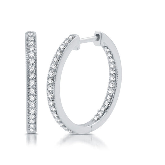 3/4 Cttw Lab-Grown Diamond Hoop Earrings