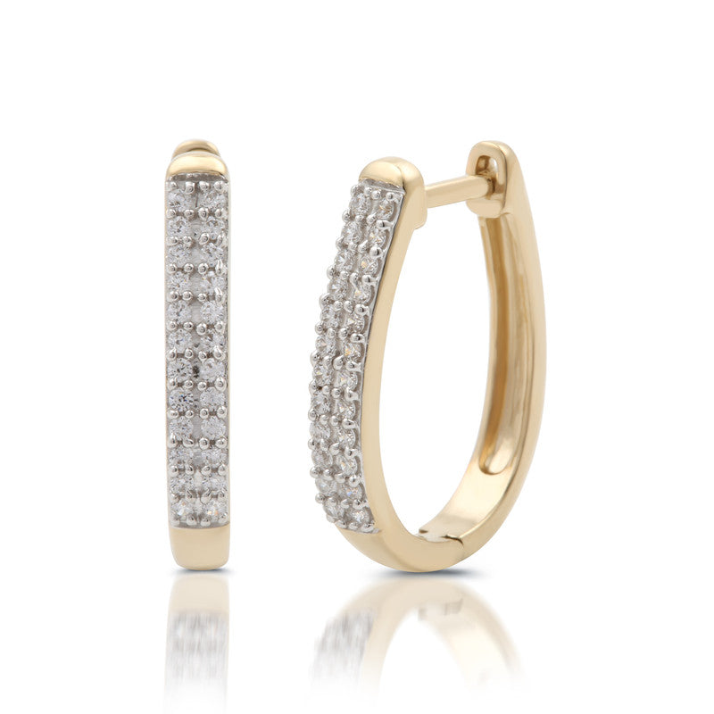 1/3 Cttw Lab-Grown Diamond 14Kt Gold Plated Sterling Silver Hoop Earrings Prestige Collection