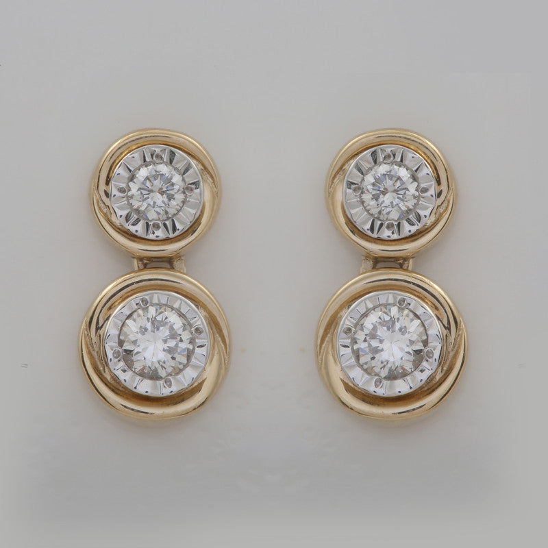 1/4 Cttw Lab Grown Diamond in Gold over Silver Dangle Earrings