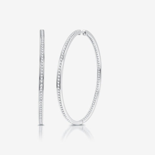2 Cttw Lab-Grown Diamond Hoop Earrings