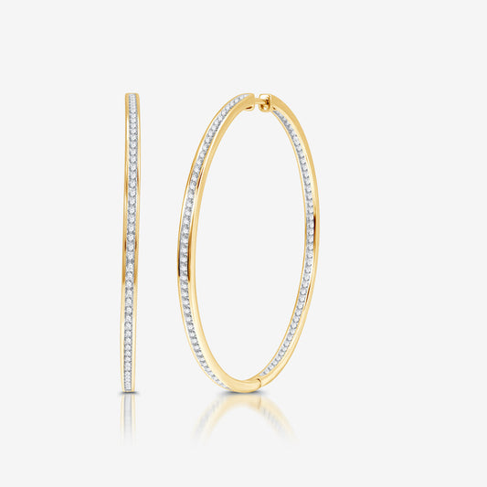 2 Cttw Lab Grown Diamond Gold over Sterling Silver Earrings