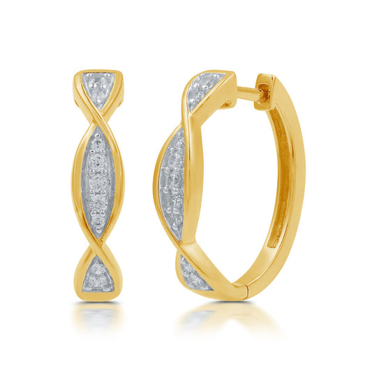 1/4 Cttw Lab-Grown Diamond 14Kt Gold plated Sterling Silver Twist Earrings Prestige Collection