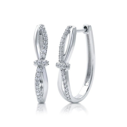 3/8 Cttw Lab-Grown Diamond Twist Hoop Earrings in Sterling Silver Prestige Collection