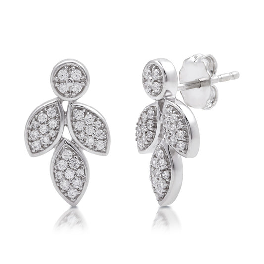 3/8 Cttw Lab-Grown Diamond Sterling Silver Leaf Earrings Prestige Collection