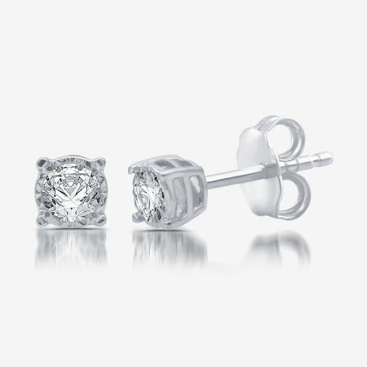1/4 Cttw Lab-Grown Mircle Plate Stud Earrings
