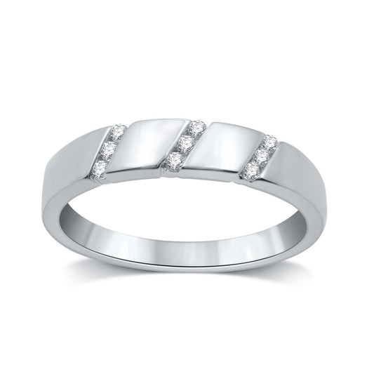 1/6 Cttw Lab Grown Diamond and  Sterling Silver Men's Ring