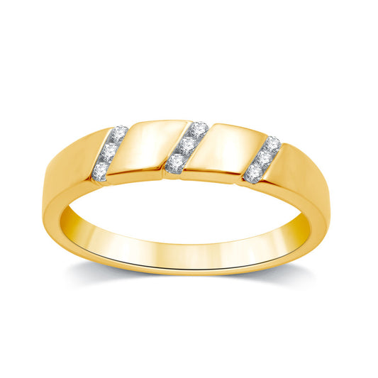 1/6 Cttw Lab Grown Diamond in Gold over Silver Men's Ring