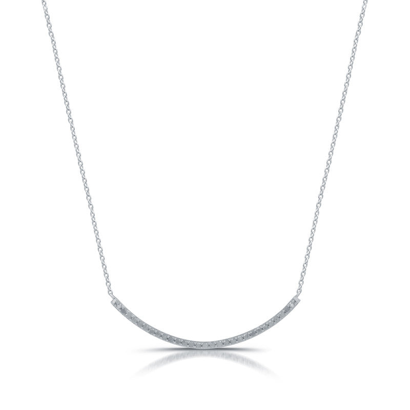 1/4 Cttw Lab-Grown Diamond Sterling Silver Sleek Curved Necklace Prestige Collection