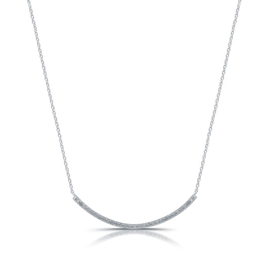 1/4 Cttw Lab-Grown Diamond Sterling Silver Sleek Curved Necklace Prestige Collection