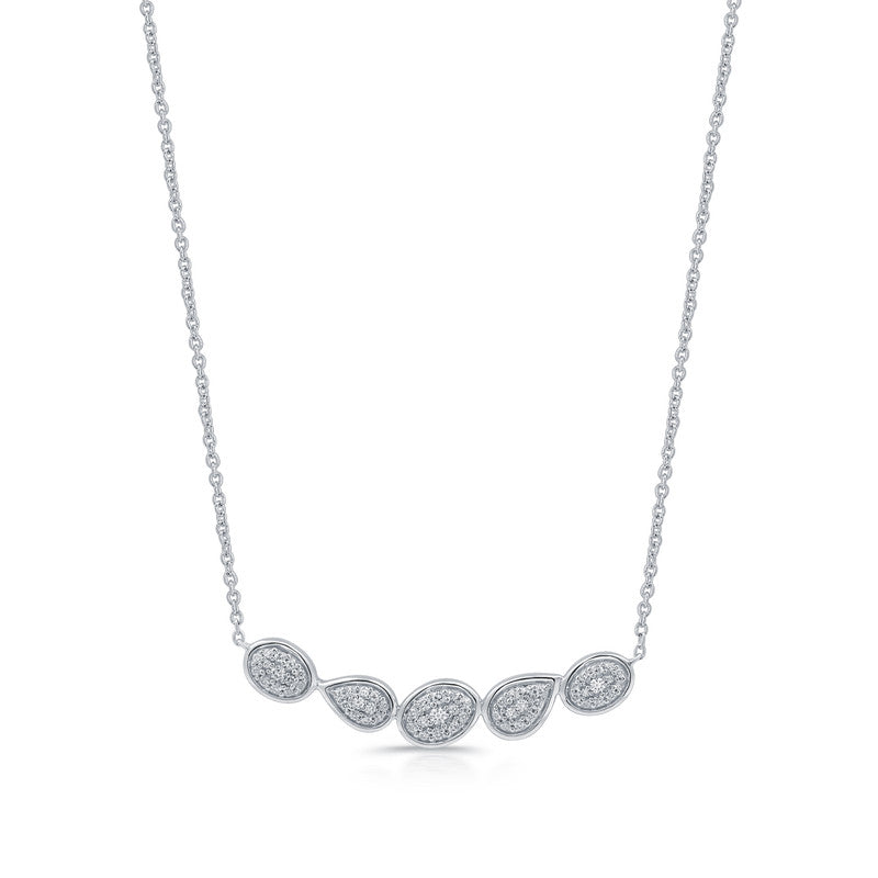 3/8 Cttw Lab-Grown Diamond Oval Station Necklace in Sterling Silver Prestige Collection