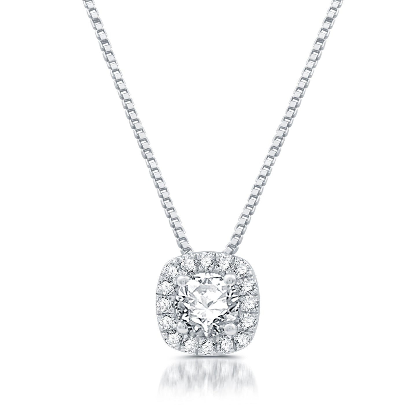 5/8 Cttw Lab Grown Diamond and .925 Sterling Silver Pendant Necklace