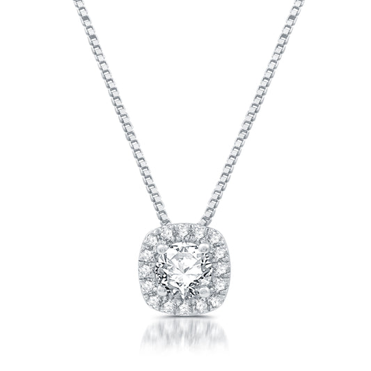 5/8 Cttw Lab Grown Diamond and .925 Sterling Silver Pendant Necklace