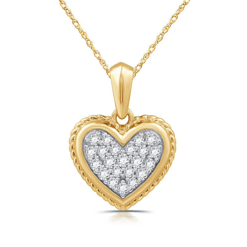 1/4 Cttw Lab-Grown Diamond Pave style 14Kt Gold Sterling Silver Pendant Prestige Collection