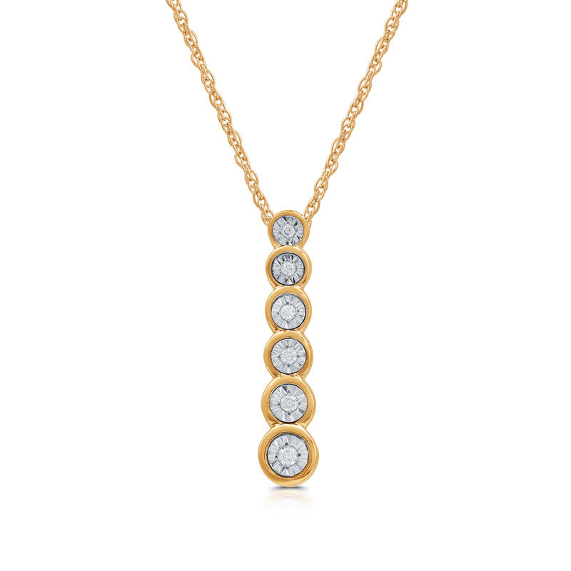 1/10 Cttw Lab-Grown Diamond 14Kt Gold plated Sterling Silver Drop Pendant Prestige Collection