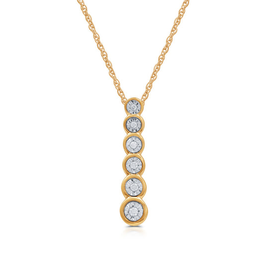 1/10 Cttw Lab-Grown Diamond 14Kt Gold plated Sterling Silver Drop Pendant Prestige Collection