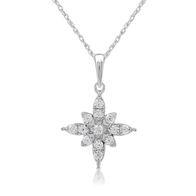 1/10 Cttw Lab-Grown Diamond Star Sterling Silver Pendant Prestige Collection