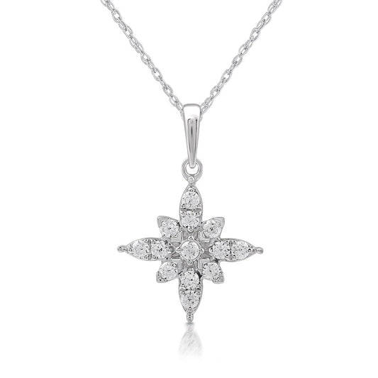 1/10 Cttw Lab-Grown Diamond Star Sterling Silver Pendant Prestige Collection