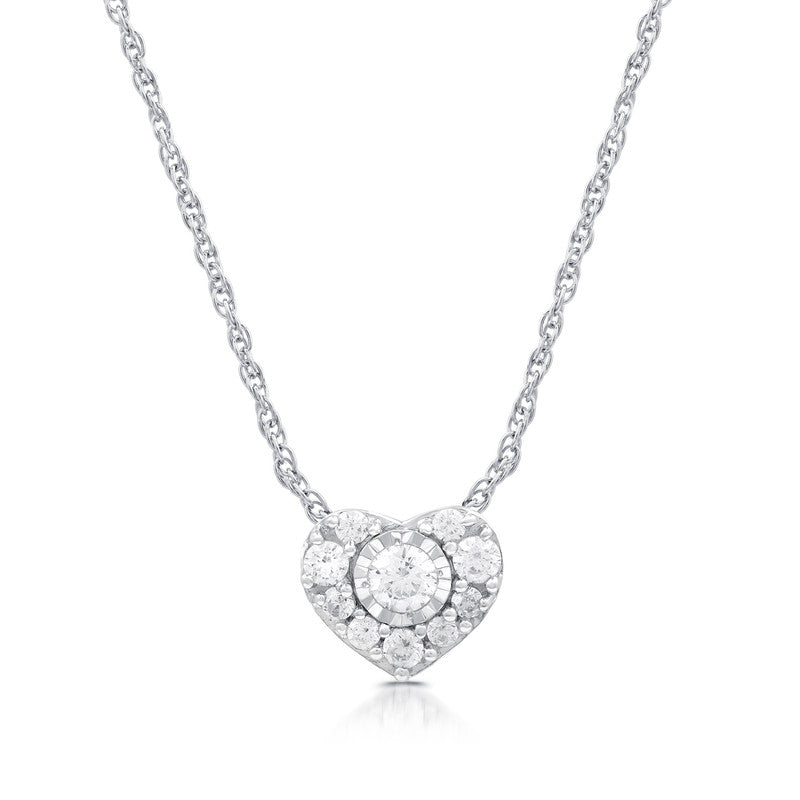 1/4 Cttw Lab-Grown Diamond Heart Pendant in Sterling Silver Prestige Collection