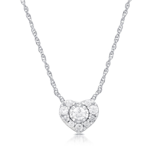 1/4 Cttw Lab-Grown Diamond Heart Pendant in Sterling Silver Prestige Collection