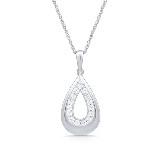 1/4 Cttw Lab-Grown Diamond Tear-Drop Style Sterling Silver Pendant Prestige Collection