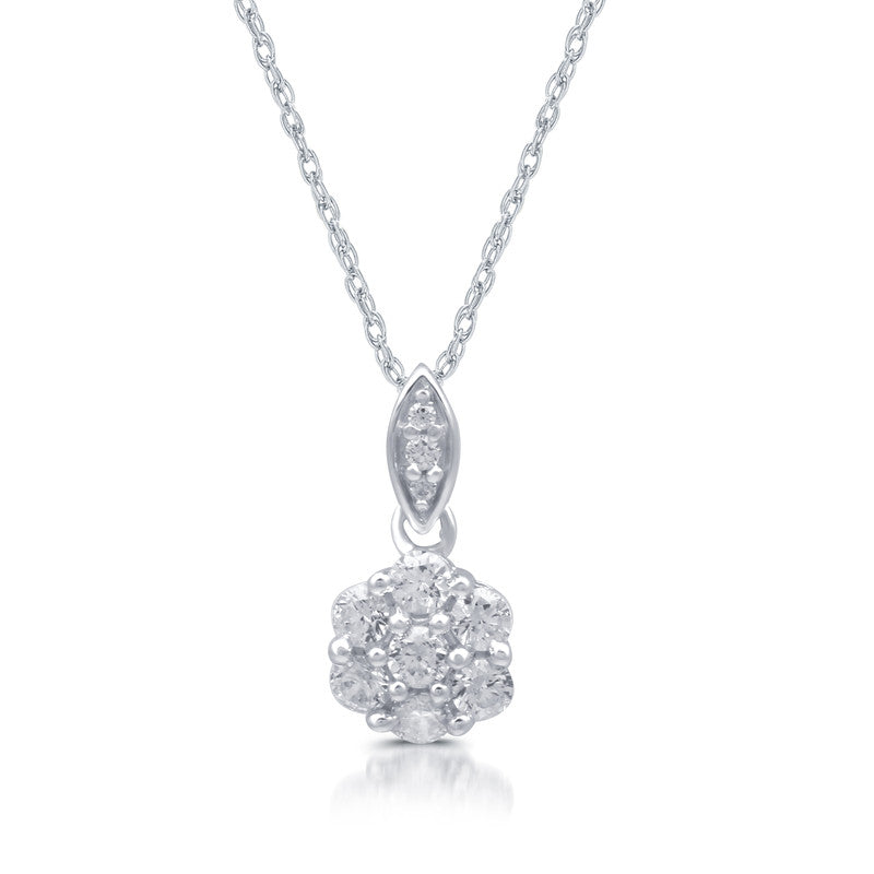 1/10 Cttw Lab-Grown Diamond Sterling Silver Circle Pendant Prestige Collection