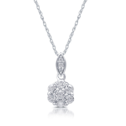 1/10 Cttw Lab-Grown Diamond Sterling Silver Circle Pendant Prestige Collection