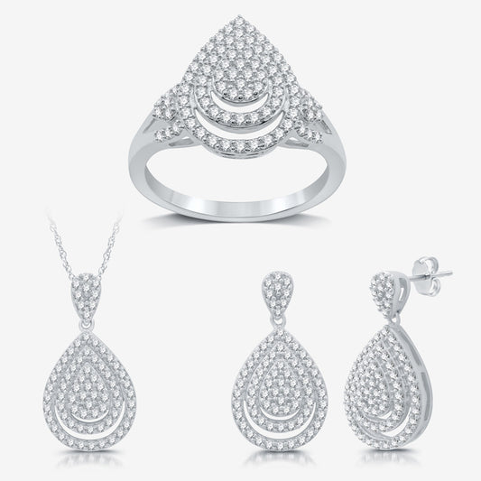 2Cttw Lab-Grown Diamond Pear Shaped Jewelry Set