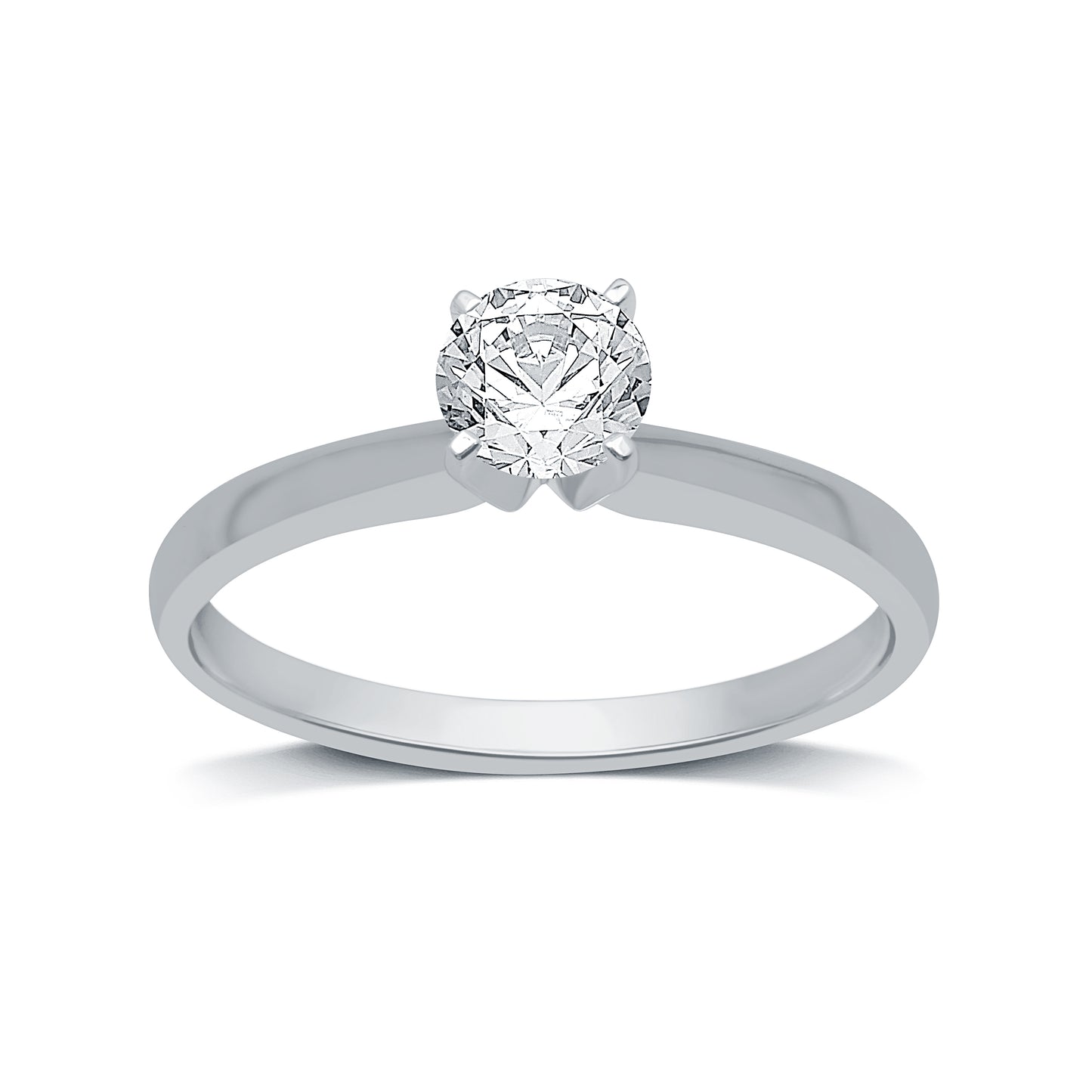 1/2 Cttw Lab Grown Diamond and .925 Sterling Silver Solitaire Ring