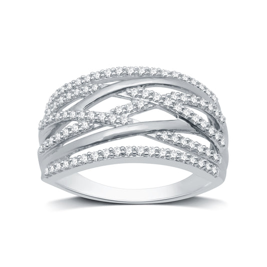 1/2 Cttw Diamond Orbit Ring in .925 Sterling Silver